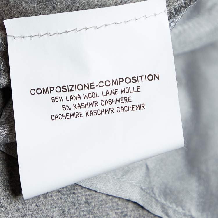 مملوكة مسبقًا Yves Saint Laurent Grey Wool & Cashmere Pleated Pants L Waist 31.5"