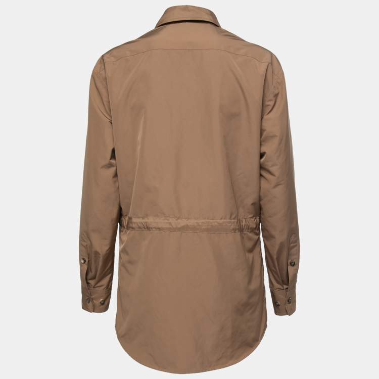 Pre Owned Yves Saint Laurent Brown Zip-Up Shirt Jacket M