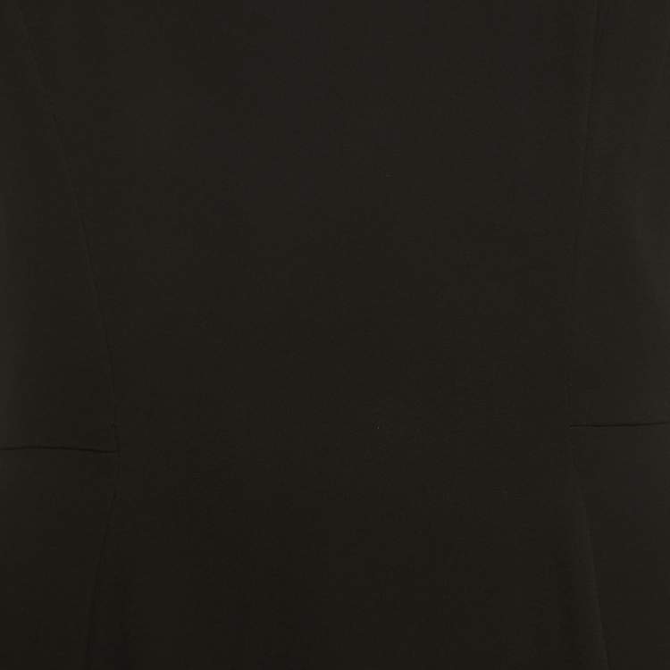 Pre Owned Yves Saint Laurent Black Crepe Chain Neck Detailed Short Dress M