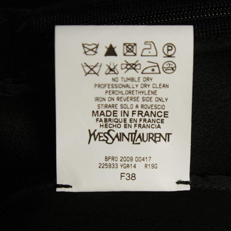 Pre Owned Yves Saint Laurent Black Crepe Chain Neck Detailed Short Dress M