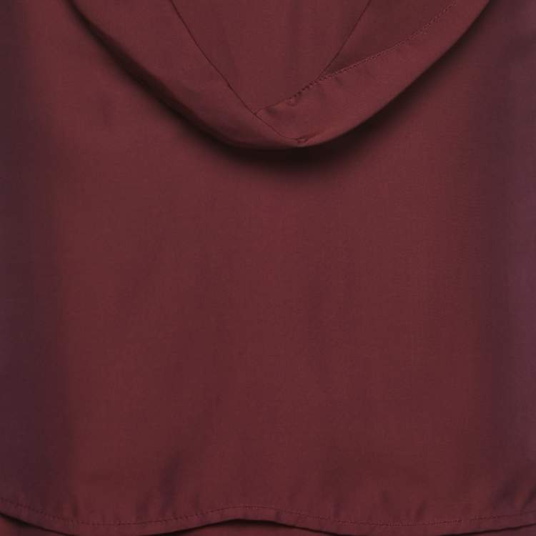 Pre Owned Yves Saint Laurent Burgundy Silk Blend Midi Dress S