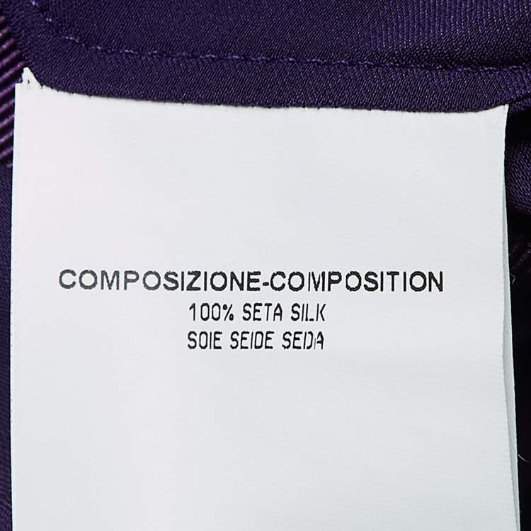 Pre Owned Yves Saint Laurent Purple Draped Satin Sleeveless Asymmetric Dress L