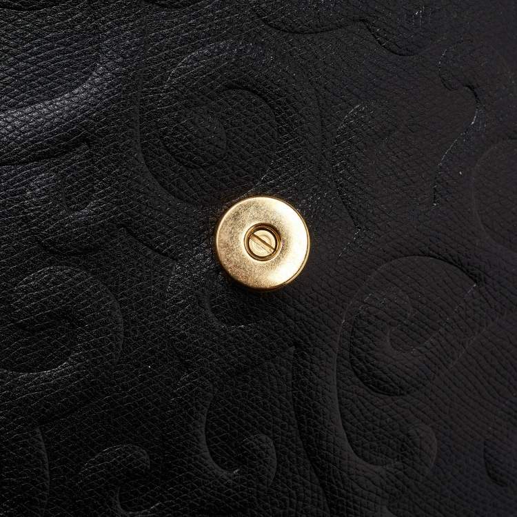 Pre Owned Yves Saint Laurent Black Leather Arabesque Shoulder Bag