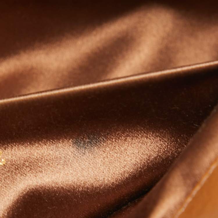 Pre Owned Yves Saint Laurent Brown Patent Leather Belle De Jour Flap Clutch