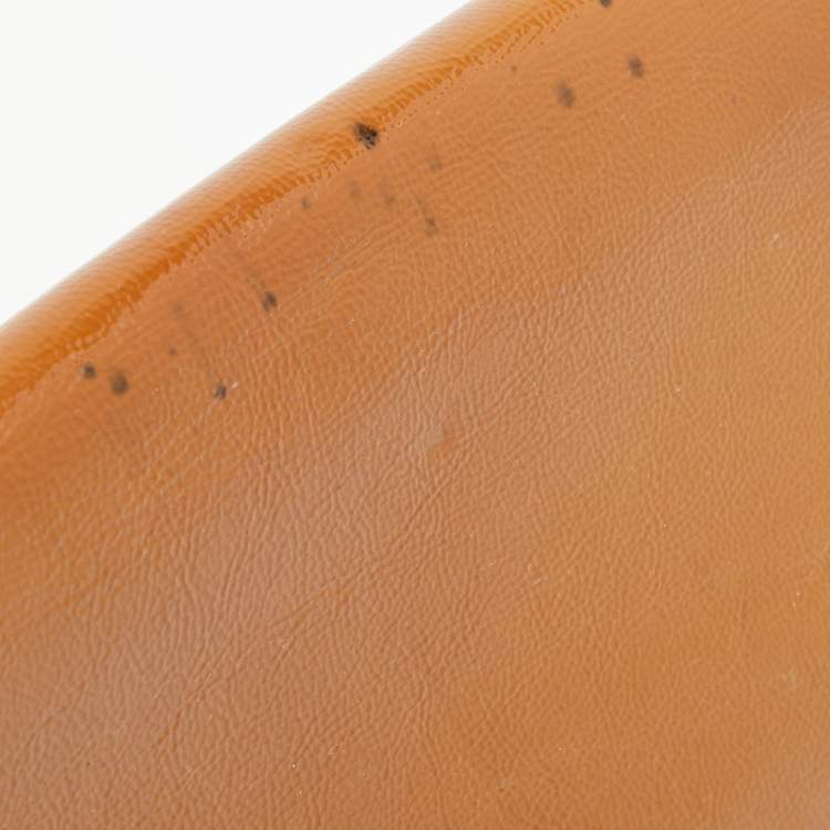 Pre Owned Yves Saint Laurent Brown Patent Leather Belle De Jour Flap Clutch