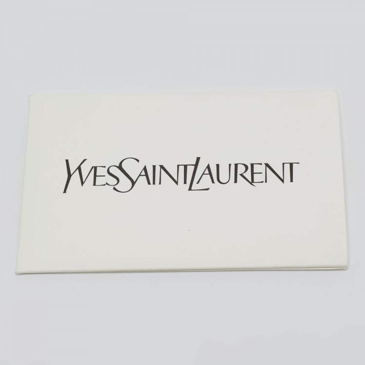 Pre Owned Yves Saint Laurent Brown/Beige Leopard Print Calfhair Pompom Wrap Clutch