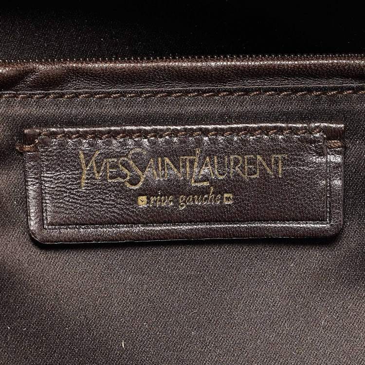 Pre Owned Yves Saint Laurent White Leather Oversized Muse Bag
