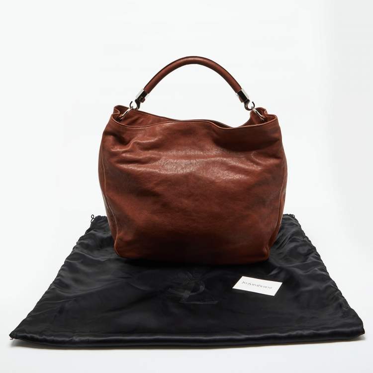 Pre Owned Yves Saint Laurent Brown Leather Roady Hobo