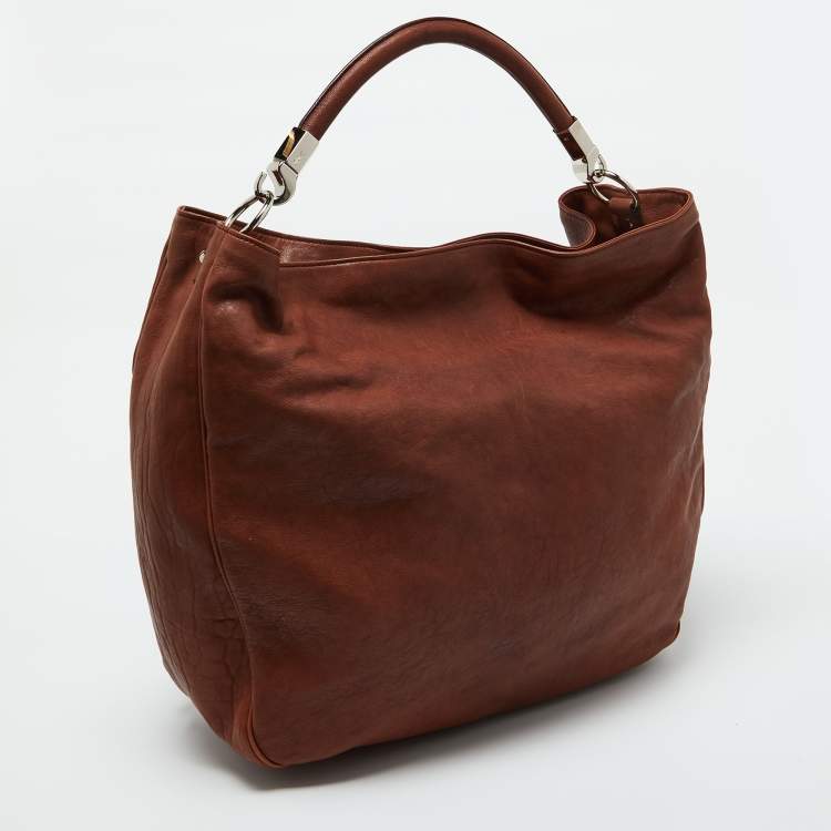 Pre Owned Yves Saint Laurent Brown Leather Roady Hobo