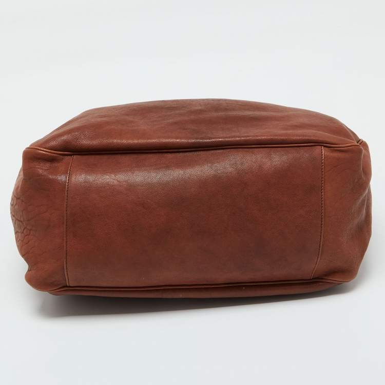 Pre Owned Yves Saint Laurent Brown Leather Roady Hobo