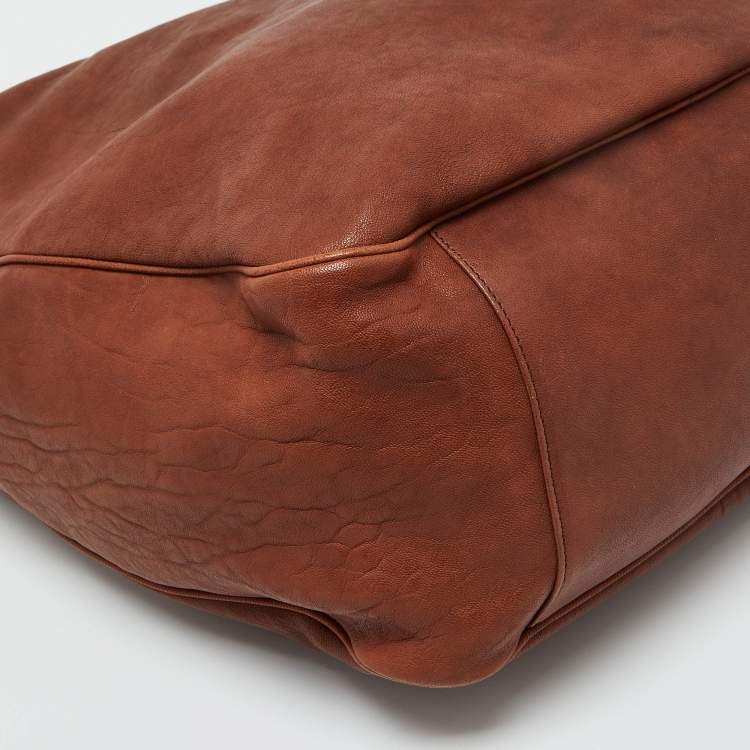Pre Owned Yves Saint Laurent Brown Leather Roady Hobo