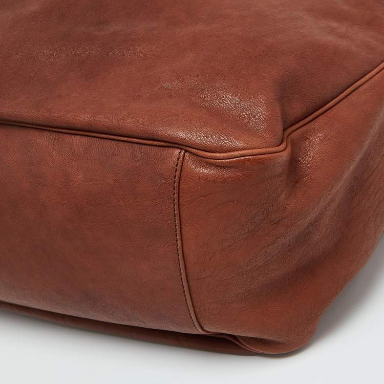 Pre Owned Yves Saint Laurent Brown Leather Roady Hobo