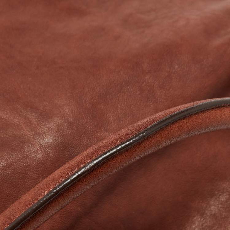 Pre Owned Yves Saint Laurent Brown Leather Roady Hobo