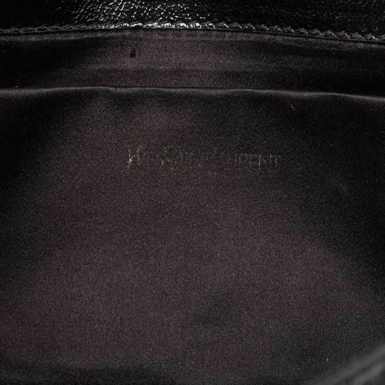 Pre Owned Yves Saint Laurent Black Patent Leather Belle De Jour Flap Clutch