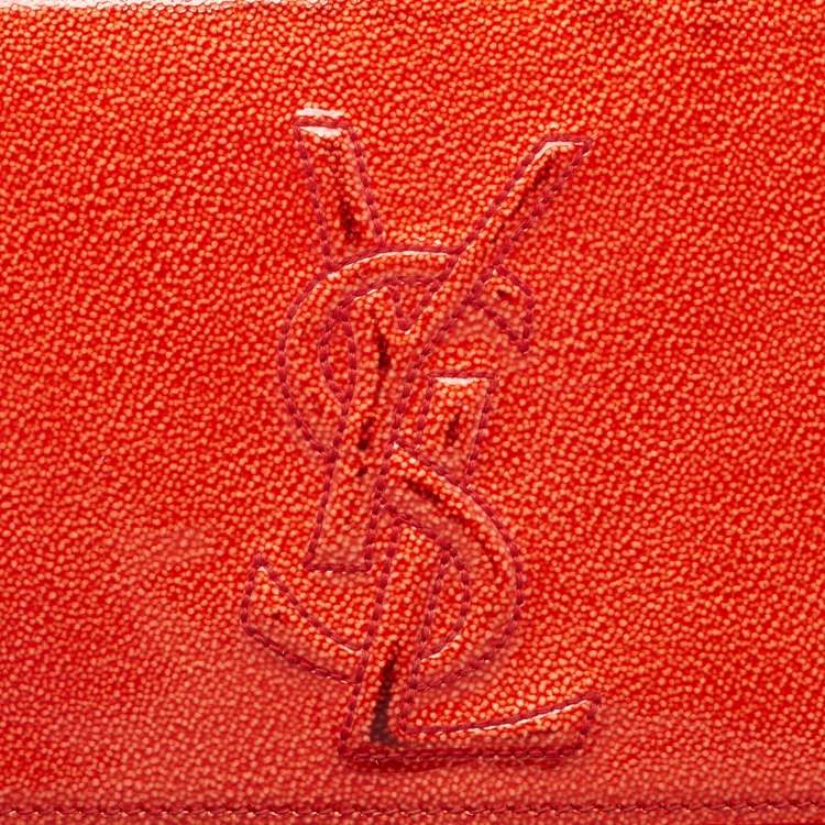 Pre Owned Yves Saint Laurent Red Patent Leather Belle De Jour Flap Clutch