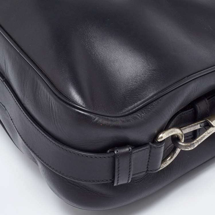 Pre Owned Yves Saint Laurent Black Leather Mombasa Hob Shoulder Bag