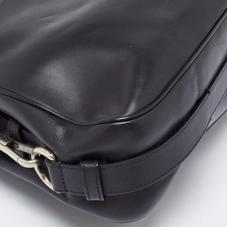 Pre Owned Yves Saint Laurent Black Leather Mombasa Hob Shoulder Bag