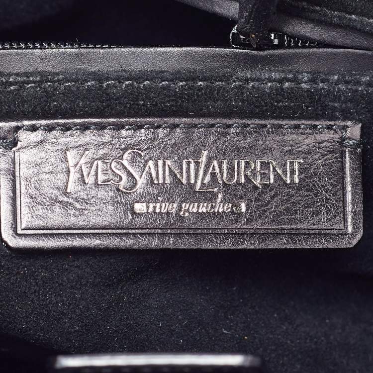 Pre Owned Yves Saint Laurent Black Leather Mombasa Hob Shoulder Bag