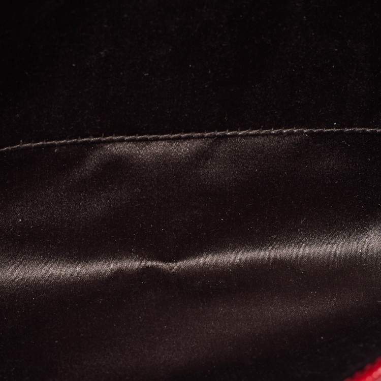 Pre Owned Yves Saint Laurent Red Patent Leather Belle De Jour Flap Clutch
