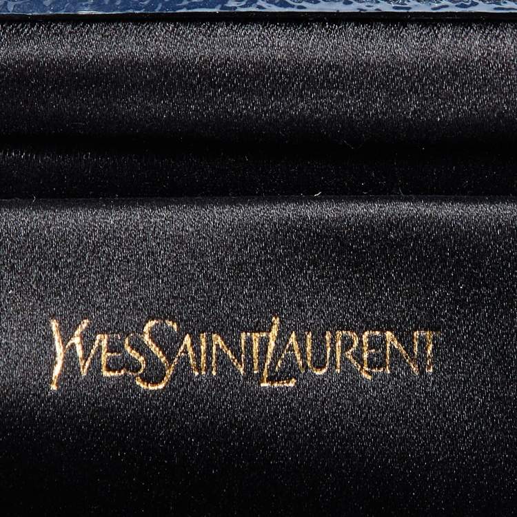 Pre Owned Yves Saint Laurent Blue Patent Leather Belle De Jour Clutch