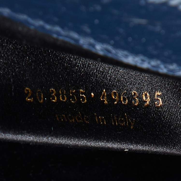 Pre Owned Yves Saint Laurent Blue Patent Leather Belle De Jour Clutch