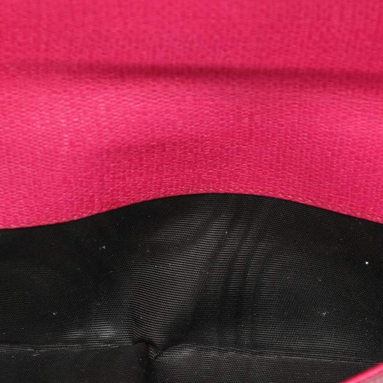 Pre Owned Yves Saint Laurent Pink Leather Ligne Y Flap Wallet