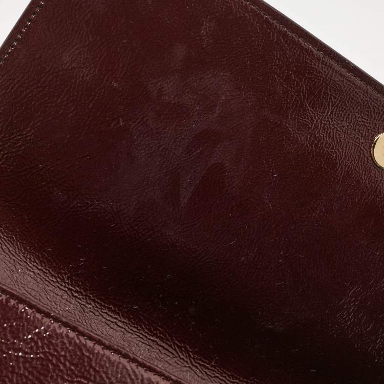 Pre Owned Yves Saint Laurent Burgundy Patent Leather Belle De Jour Clutch