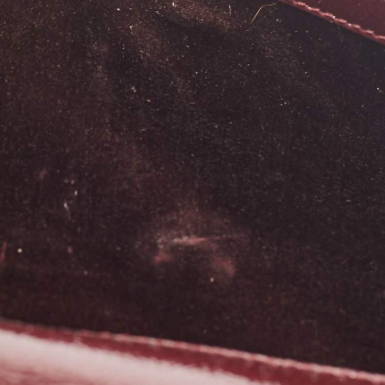 Pre Owned Yves Saint Laurent Burgundy Patent Leather Belle De Jour Clutch