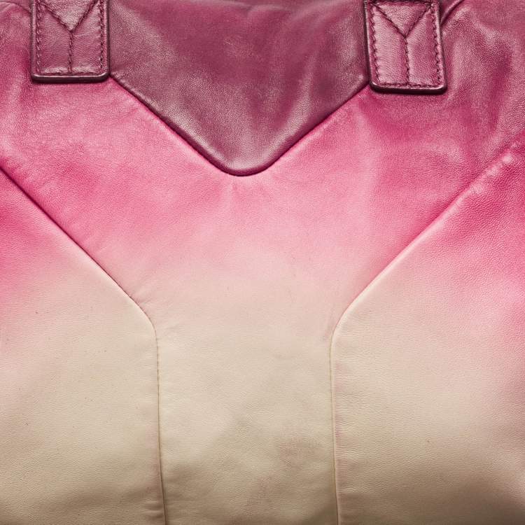 Pre Owned Yves Saint Laurent Ombre Pink Leather Easy Y Satchel