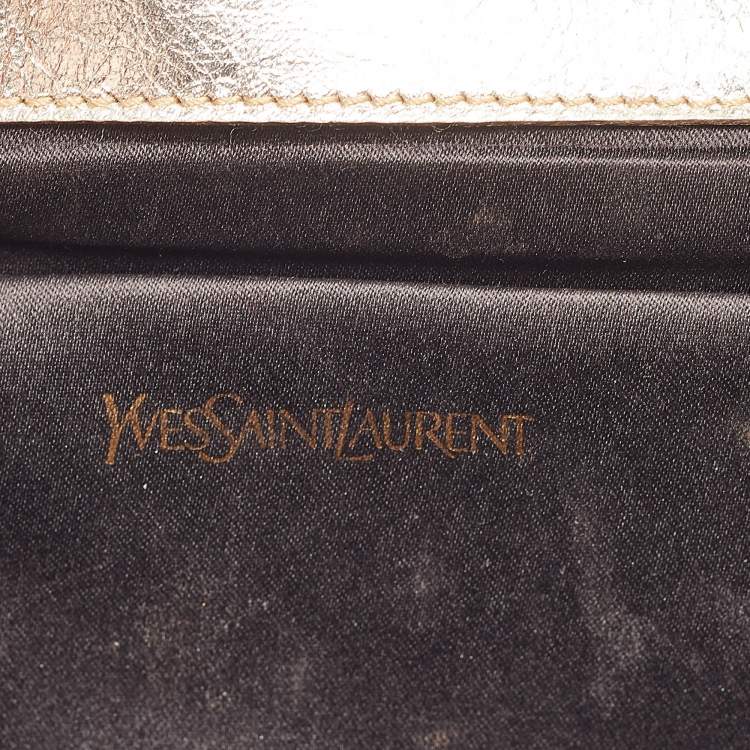 Pre Owned Yves Saint Laurent Gold Leather Belle De Jour Clutch