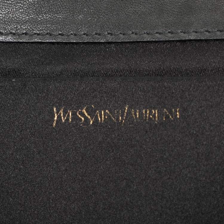 Pre Owned Yves Saint Laurent Black Leather Y Line Clutch