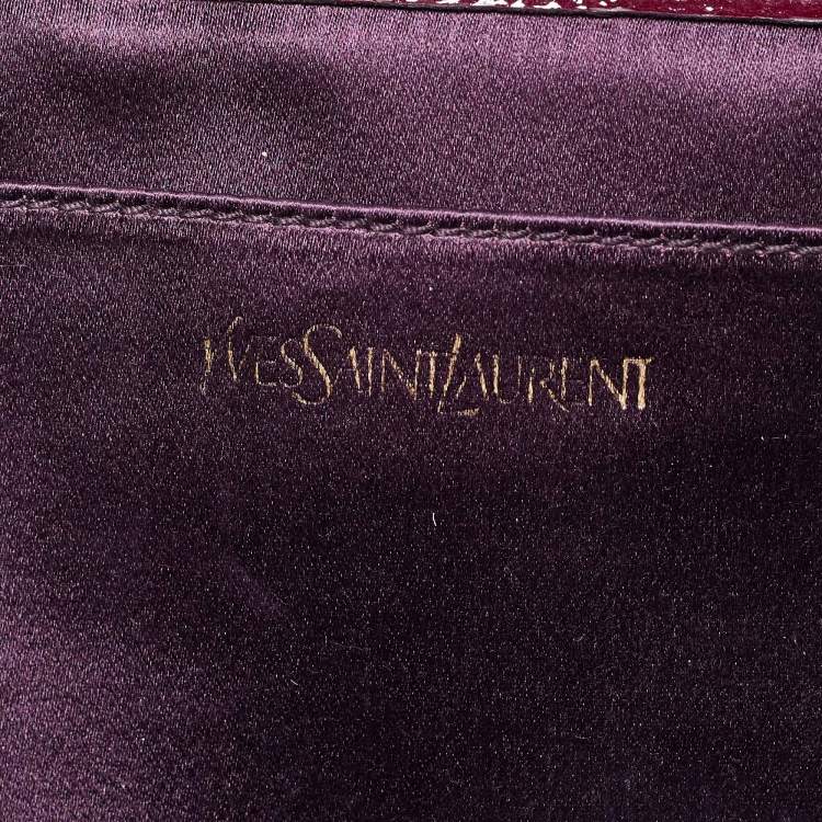 Pre Owned Yves Saint Laurent Burgundy Patent Leather Belle De Jour Clutch