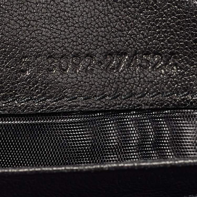 Pre Owned Yves Saint Laurent Black Leather Y line Continental Wallet
