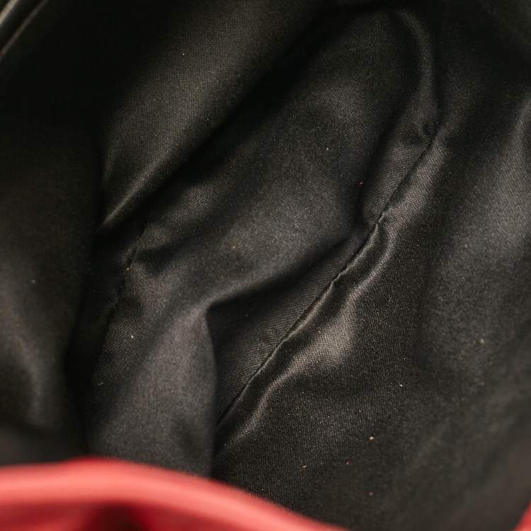 Pre Owned Yves Saint Laurent Paris Red Leather and Suede Rive Gauche Tassel Hobo