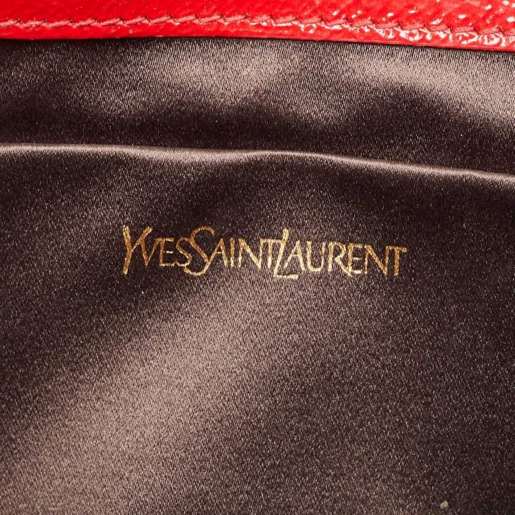 Pre Owned Yves Saint Laurent Red Patent Leather Belle De Jour Flap Clutch
