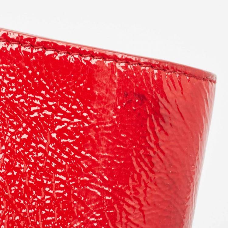 Pre Owned Yves Saint Laurent Red Patent Leather Belle De Jour Flap Clutch