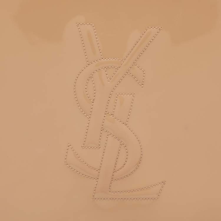 Pre Owned Yves Saint Laurent Beige Patent Leather Belle De Jour Clutch