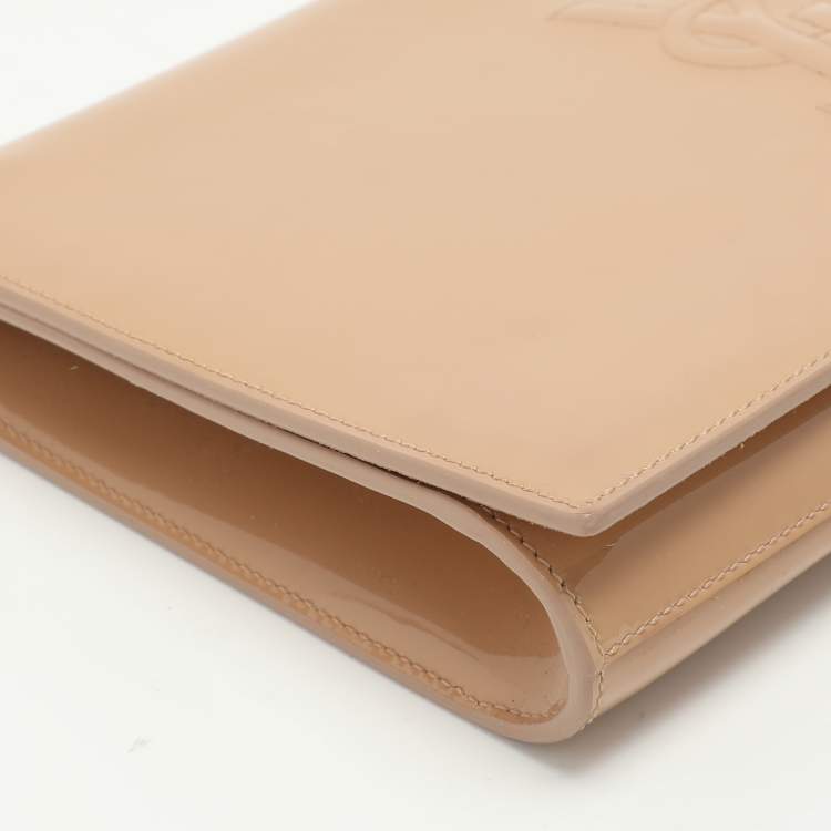Pre Owned Yves Saint Laurent Beige Patent Leather Belle De Jour Clutch