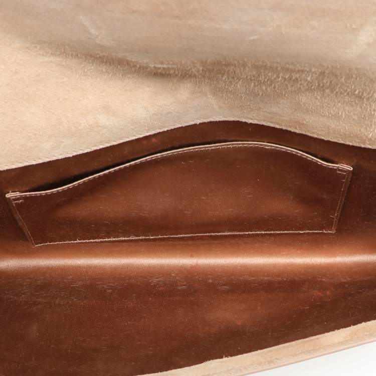 Pre Owned Yves Saint Laurent Beige Patent Leather Belle De Jour Clutch