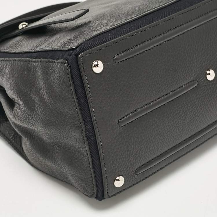Pre Owned Yves Saint Laurent Black Leather Medium Muse Two Top Handle Bag