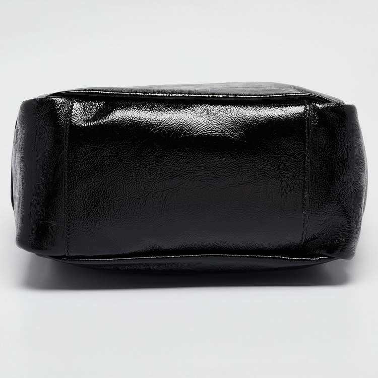 Pre Owned Yves Saint Laurent Black Patent Leather Multy Hobo