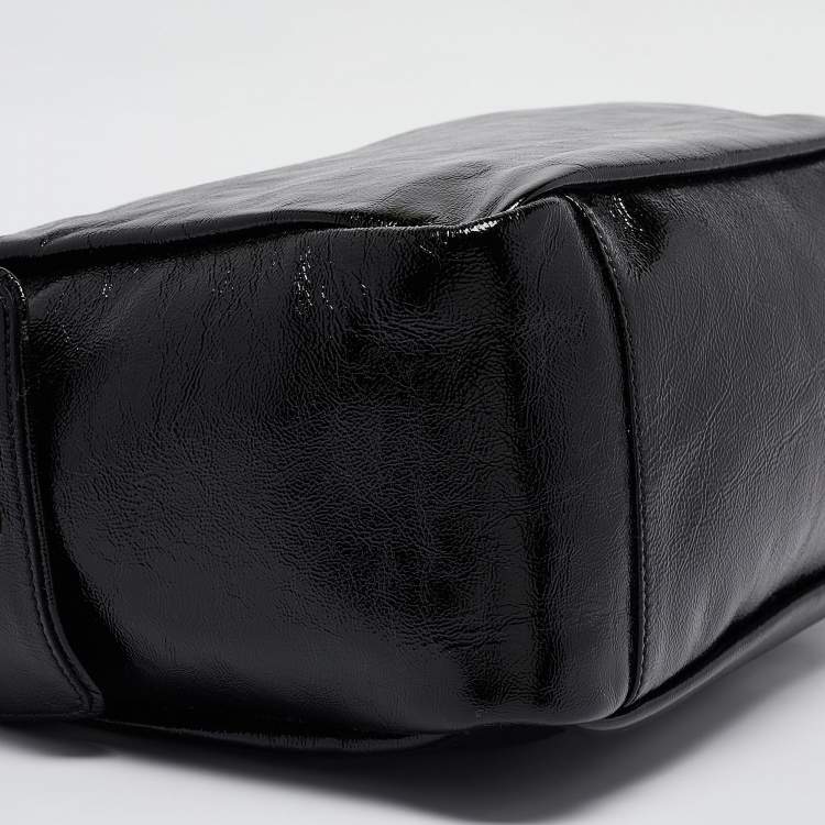 Pre Owned Yves Saint Laurent Black Patent Leather Multy Hobo