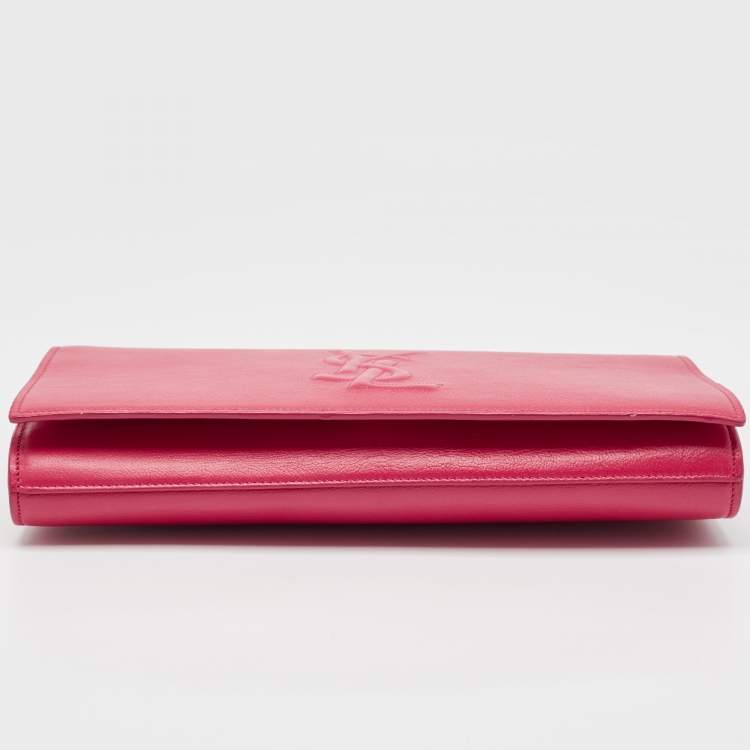 Pre Owned Yves Saint Laurent Pink Leather Belle De Jour Clutch