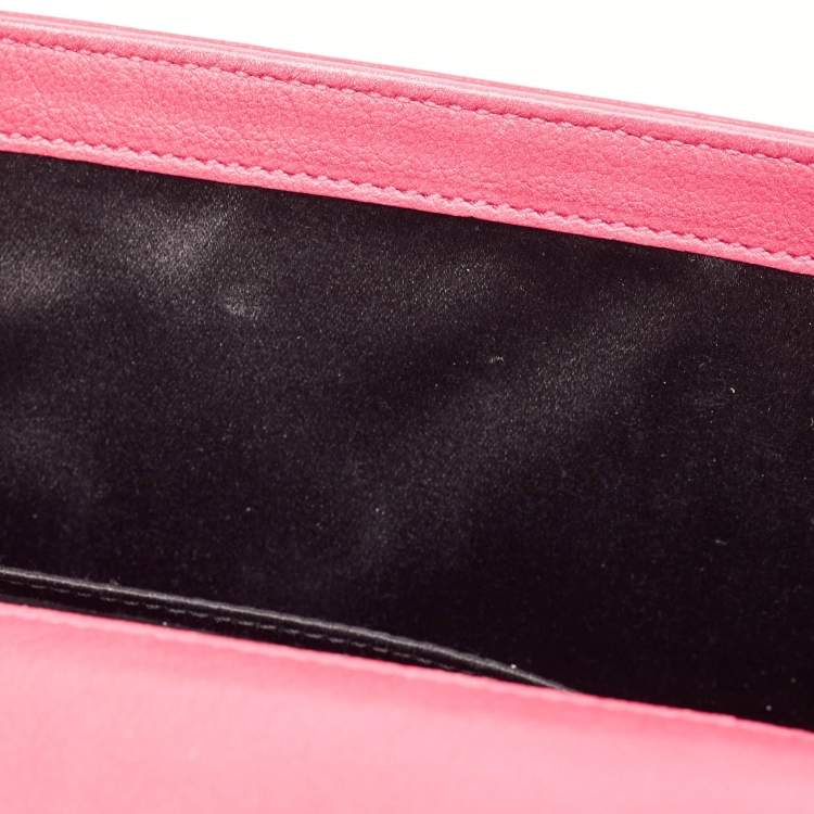 Pre Owned Yves Saint Laurent Pink Leather Belle De Jour Clutch