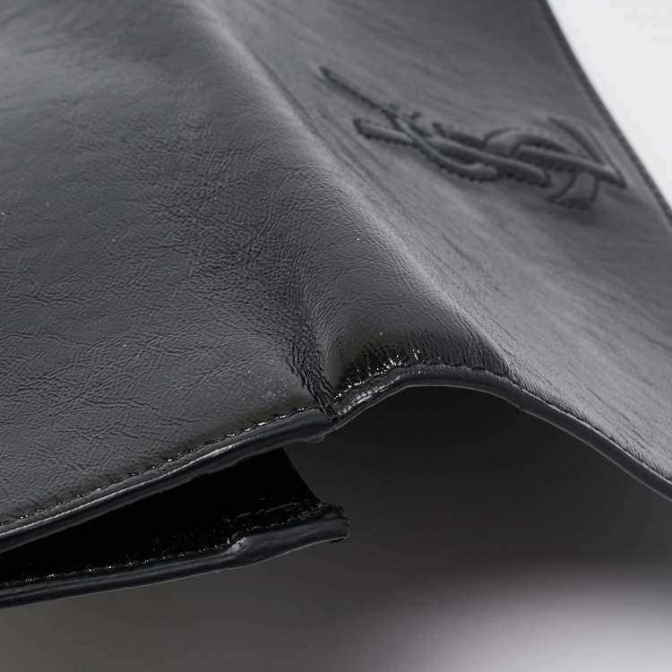 Pre Owned Yves Saint Laurent Black Patent Leather Belle De Jour Clutch