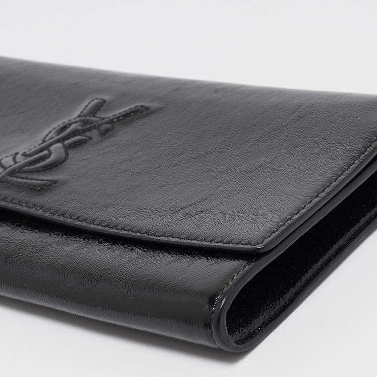 Pre Owned Yves Saint Laurent Black Patent Leather Belle De Jour Clutch