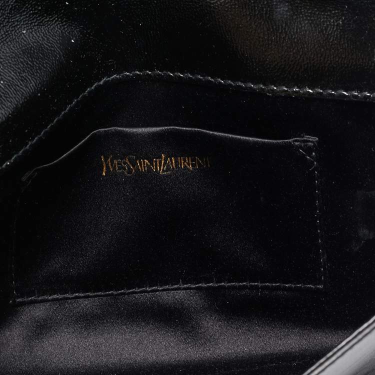 Pre Owned Yves Saint Laurent Black Patent Leather Belle De Jour Clutch