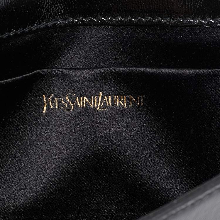 Pre Owned Yves Saint Laurent Black Patent Leather Belle De Jour Clutch