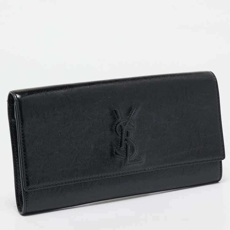 Pre Owned Yves Saint Laurent Black Patent Leather Belle De Jour Clutch