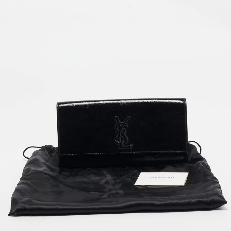 Pre Owned Yves Saint Laurent Black Patent Leather Belle De Jour Clutch